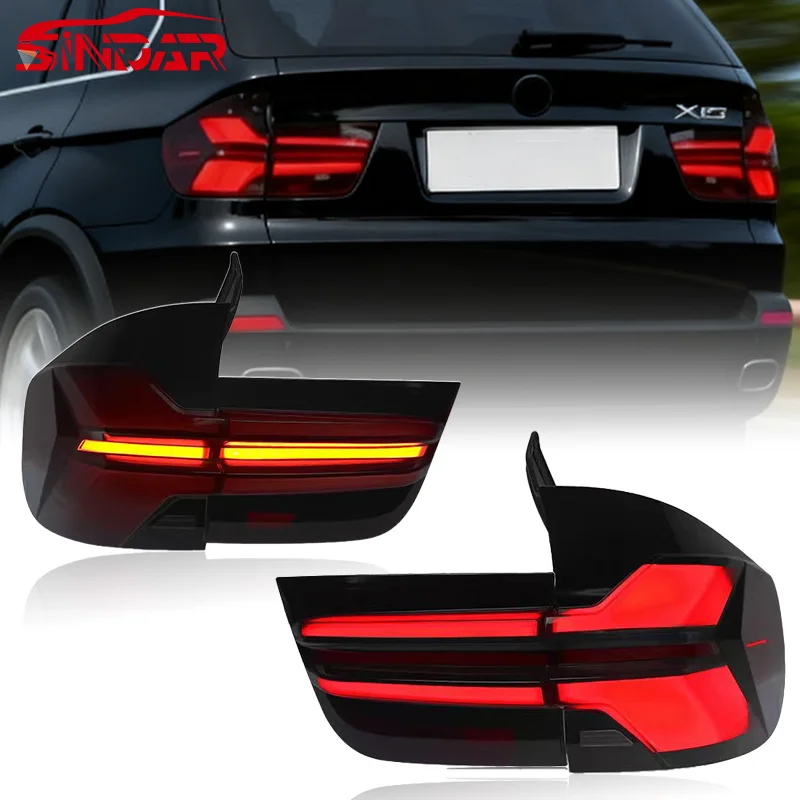 

SINDAR For BMW X5 E70 LED Taillight Assembly (2007-2013) Upgraded to 2023 Model with Smoked Yellow Turn Signals