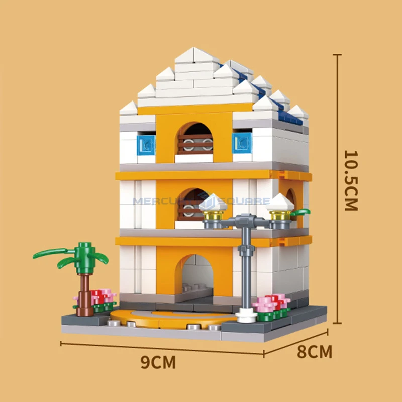 School Moc 59075 Ideeën Mini Street View Buliding Bakstenen Stad Stedelijke Infrastructuur Architectuur Huis Modelblokken Set Cadeau Speelgoed