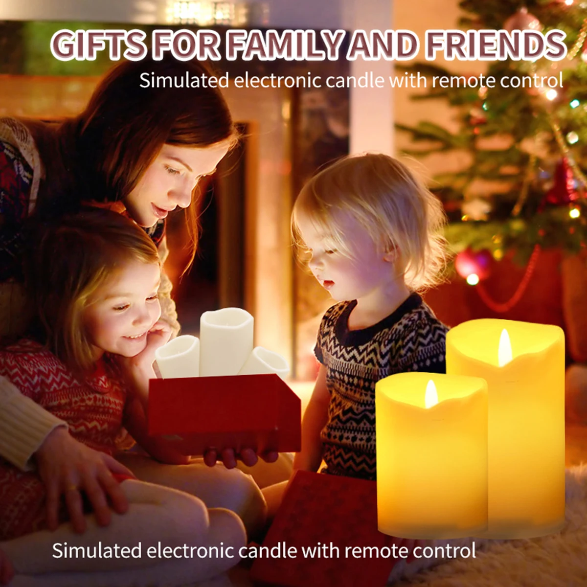 Pack of 3 Remote Control Moving Wick LED Decorative Candles , Battery Dancing Wedding Pillar Candles With Realistic Flame