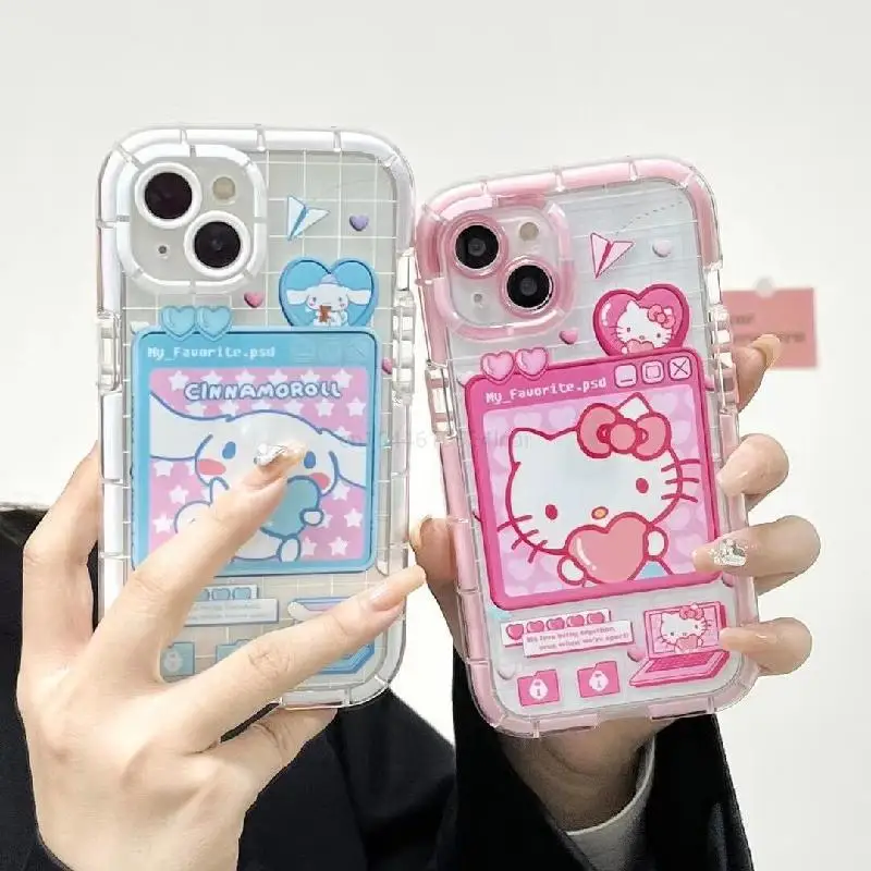 Sanrio Luminous Cartoon Kawaii Animal Apple 11 For Iphone12/13pro Max Mobile Phone Case Xs Max Anti-fall Peripheral Products