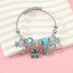 1 piece Disney summer series fashion new product cute starfish Stitch love key pendant simple versatile simple bracelet jewelry