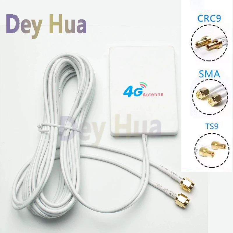 

Antenna 4G 35dBi LTE antenna 2 * SMA. 2 * CRC9. 2 * TS9 for 4G modem connection TS9, transmitter adapter, signal zoom connector