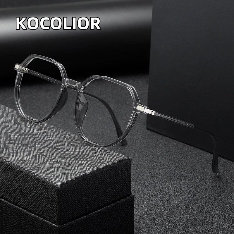 

High Quality TR90 Alloy Anti Blue Light Photochromic Reading Glasses for Men and Women Large Frame Polygonal Presbyopia Glasses