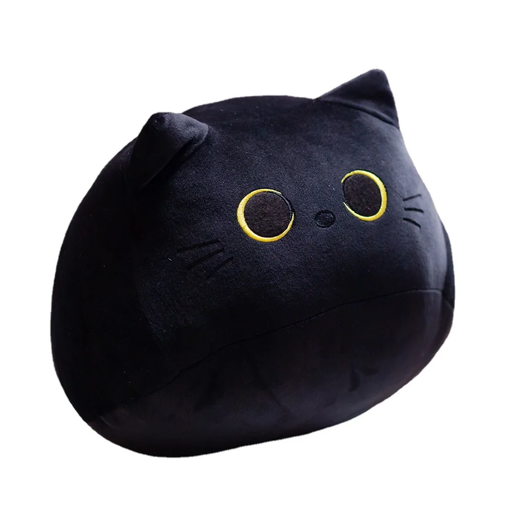 Almohada de gato negro de 30/40CM, muñeco de peluche de gato lindo y tierno, juguetes de peluche, regalos para niños