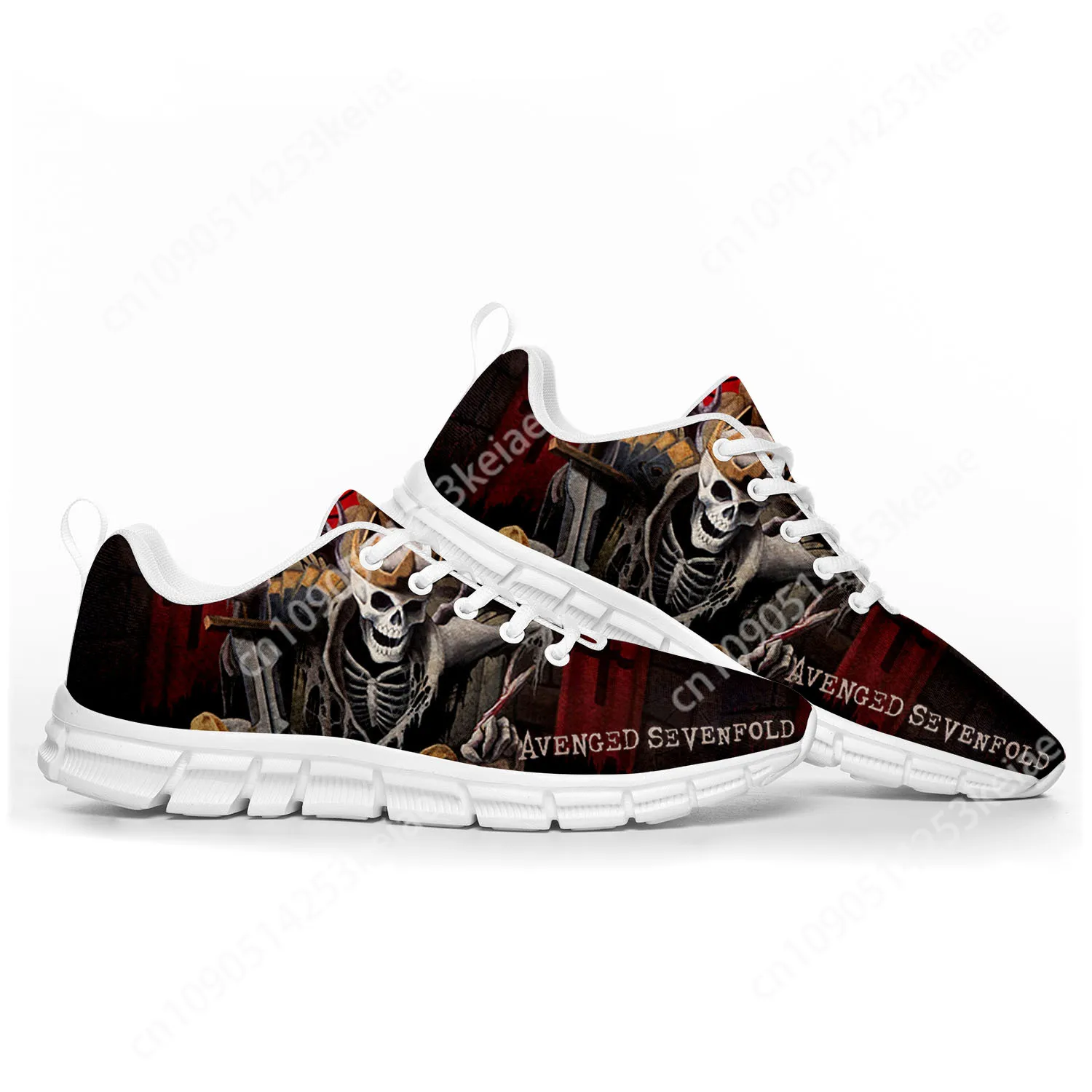 Avenged Sevenfold A7X Zapatos deportivos para hombre, mujer, adolescente, niños, zapatillas de deporte informales personalizadas de alta calidad, zapatos de pareja blancos