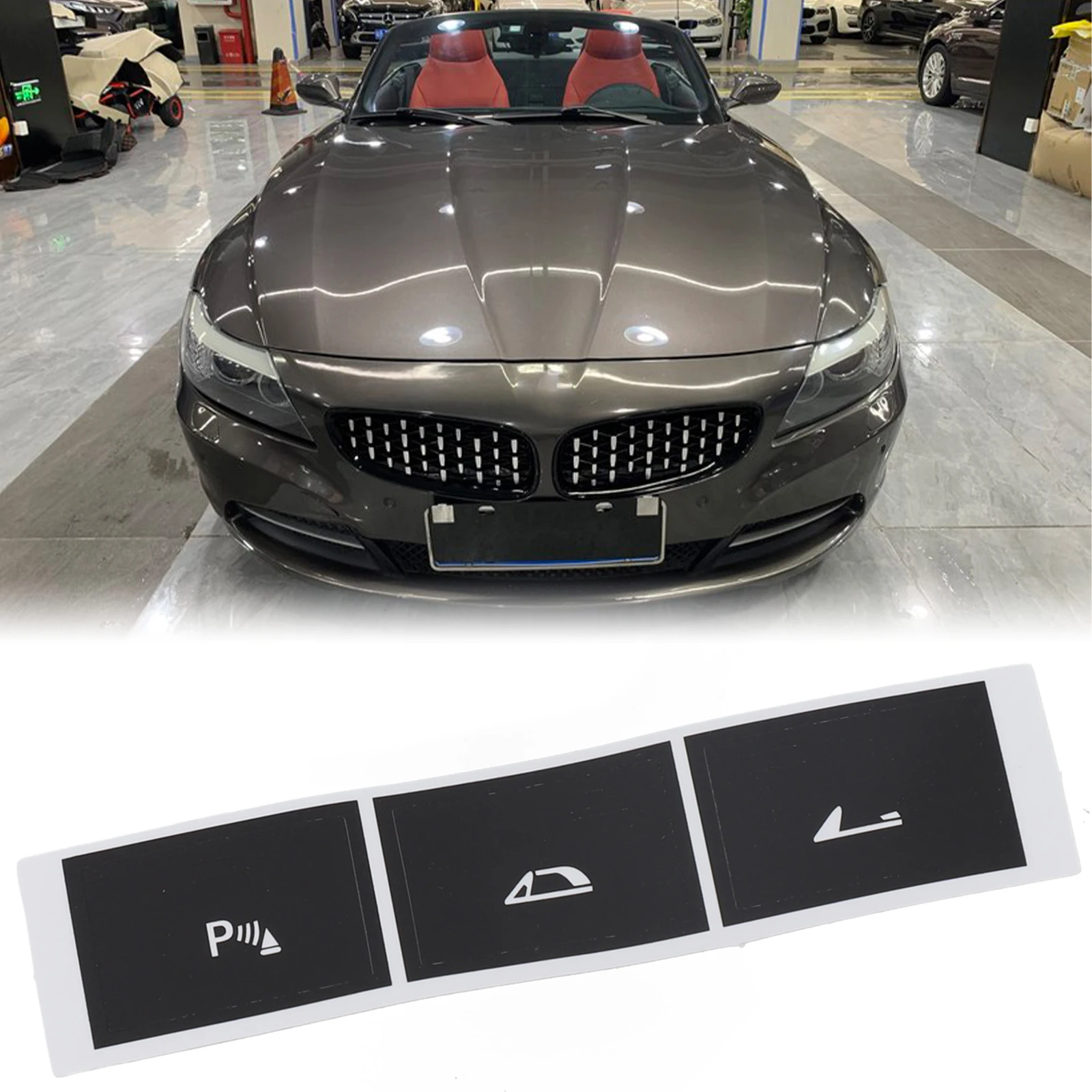 

1 Set Car Button Repair Decals Stickers Center Console Switch Trim Cover For BMW Z4 E89 2009~2016 Worn Heated Seats Roof Opener