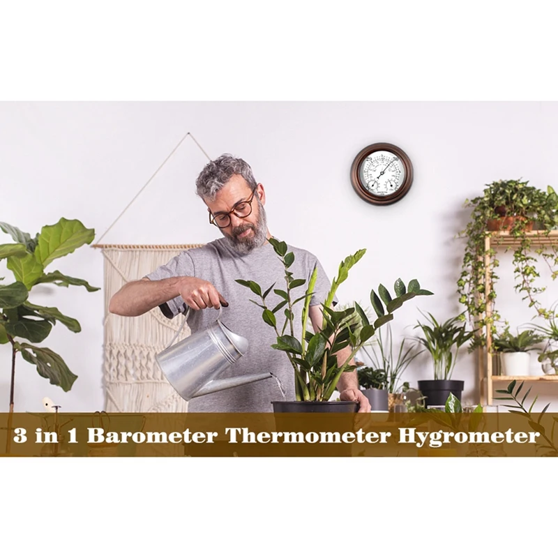 3 In 1 Barometer Thermometer Hygrometer Atmospheric Pressure Gauge Outdoor Weather Station Humidity Meter 20CM