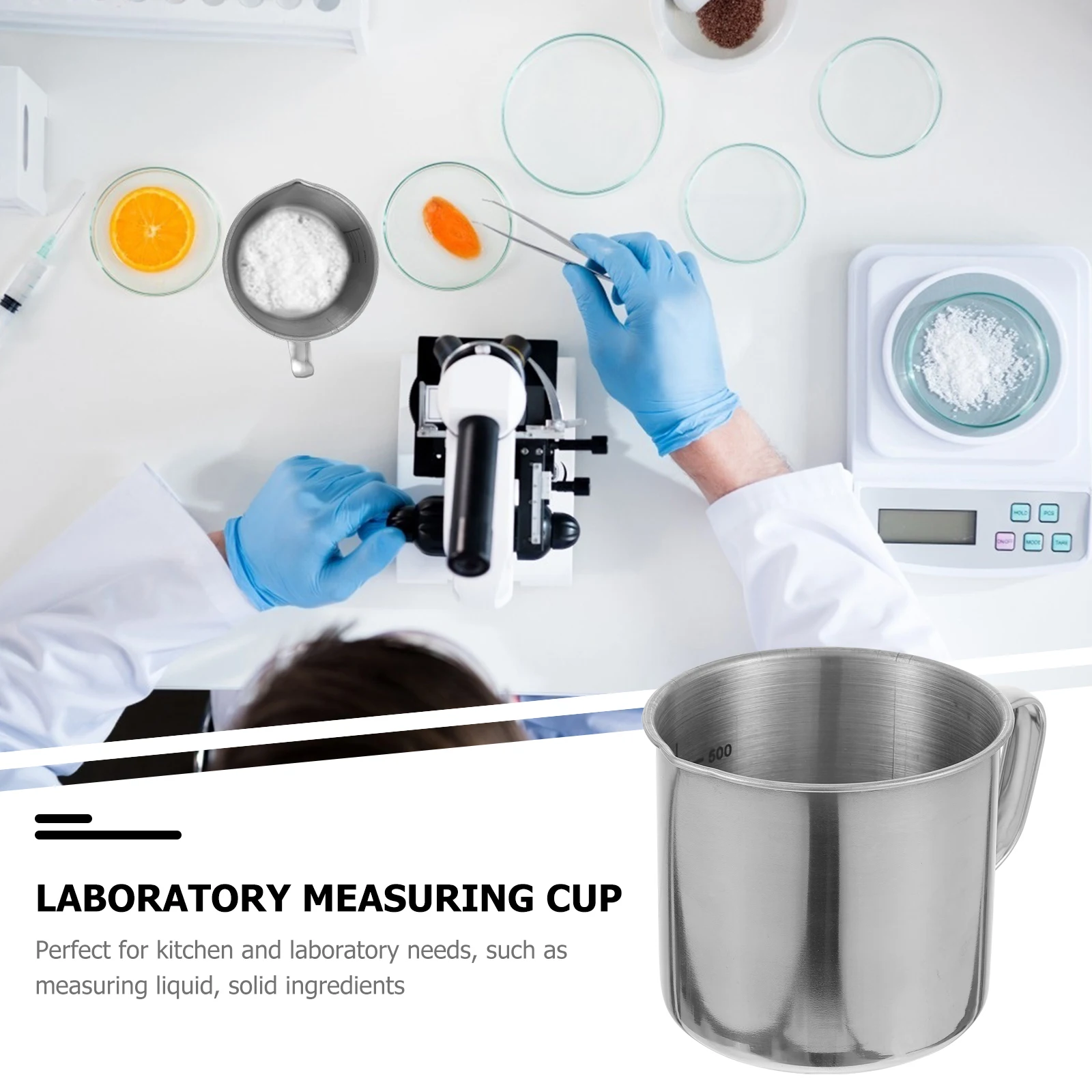 

Stainless Steel 500ml Measuring Cup With Scale Scale Sample Collection Cup Beaker Kitchen Laboratory Tools Sample Collection