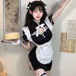 Retro Cheongsam Anime Maid Halloween Cosplay Costume Japanese Student Gothic Lolita Lovely Party Dress Love Game Roleplay Outfit