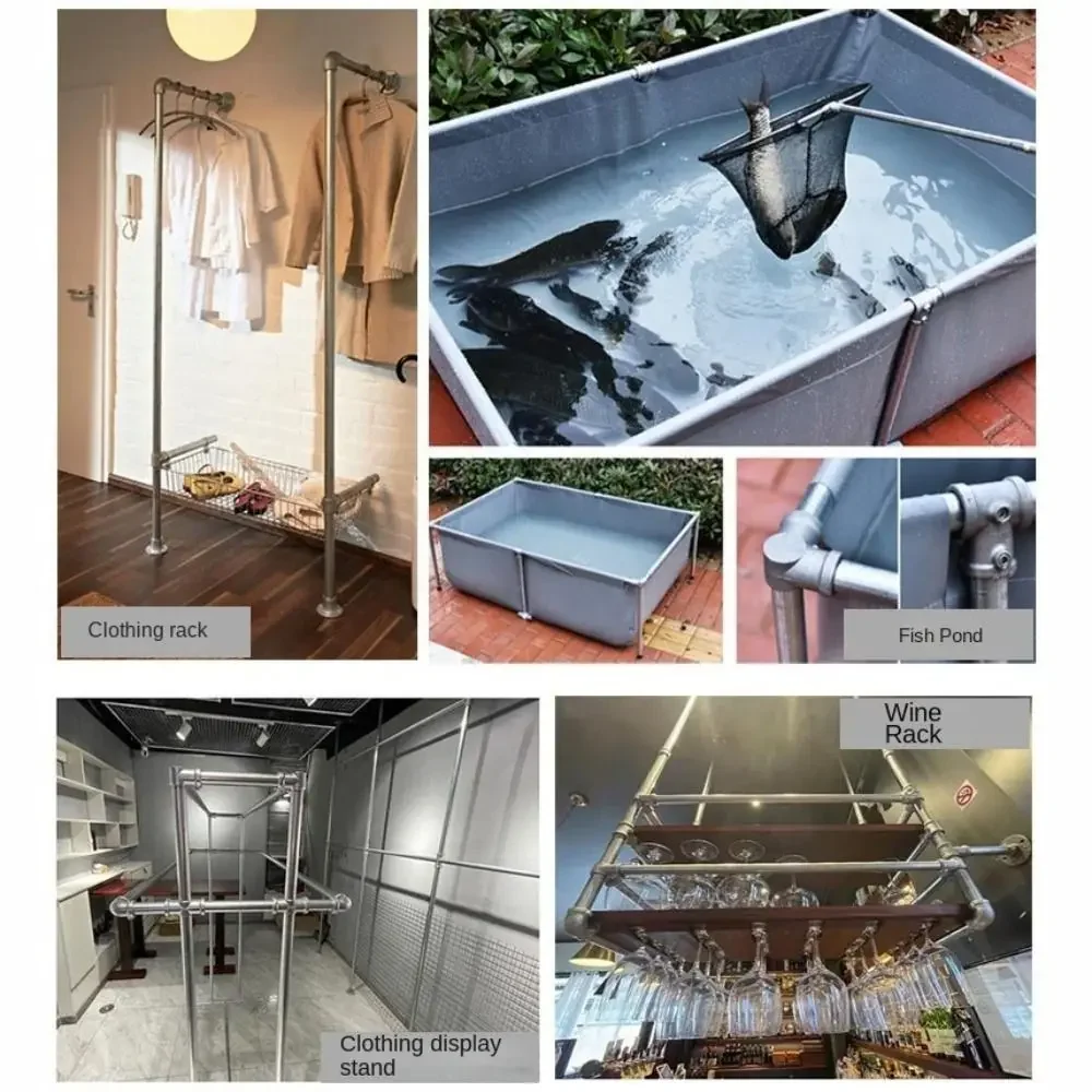 Konektor Pipa 3\4" dengan Pengunci Tetap, Rangka Baja Paduan Aluminium, Pengikat Sudut, Konektor Pipa Bundar DIY