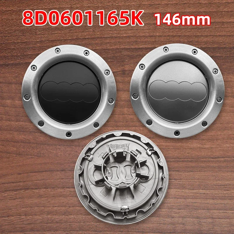 

4pcs 146mm 8D0601165K Grey Black Wheel Center Hub Caps Rim Caps Emblems Badge logo for audi Quattro TT A2 A3 A4 A8 S6 Q5 Q7 RS6