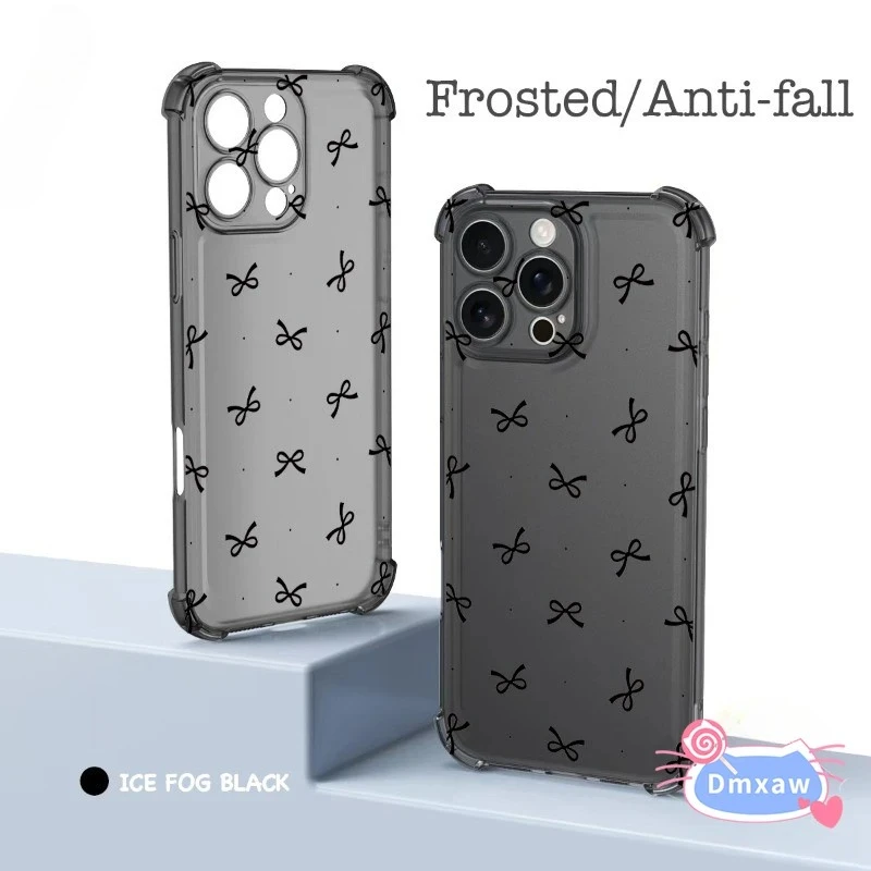 

For Honor 400 Lite Power GT Pro 300 Ultra 200 100 90 Smart 80 70 Pro X70i Phone Case Ice Mist Matte Small bow tie Soft Cover