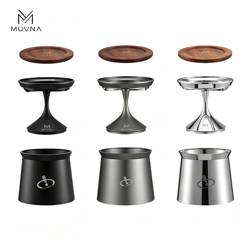 MUVNA 58mm Espresso Dosing Cup Stainless Steel Spinning Coffee Powder Funnel Barista Accessories for Portafilter Espresso Tools