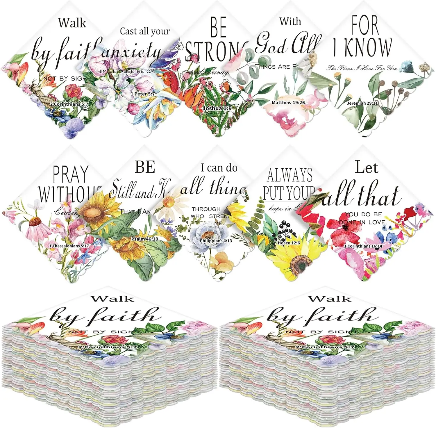 

Mother's Day Gifts: Ladies Hankies Religious Bible Handkerchiefs Floral Christian Prayer for Women Church