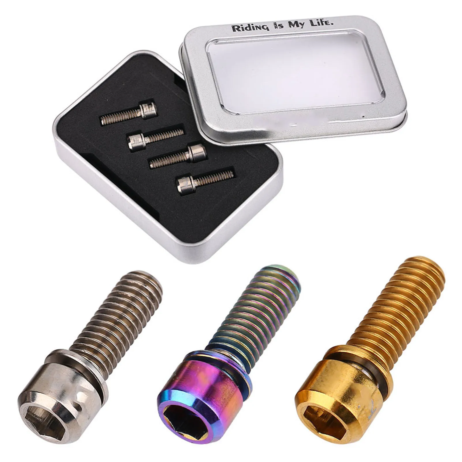 

M6x18mm Titanium Bike Disc Brake Bolts, 4Pcs Bicycle Disc Brake Clamp Screws, Titanium Alloy Bike Bolts Hardware Accessories