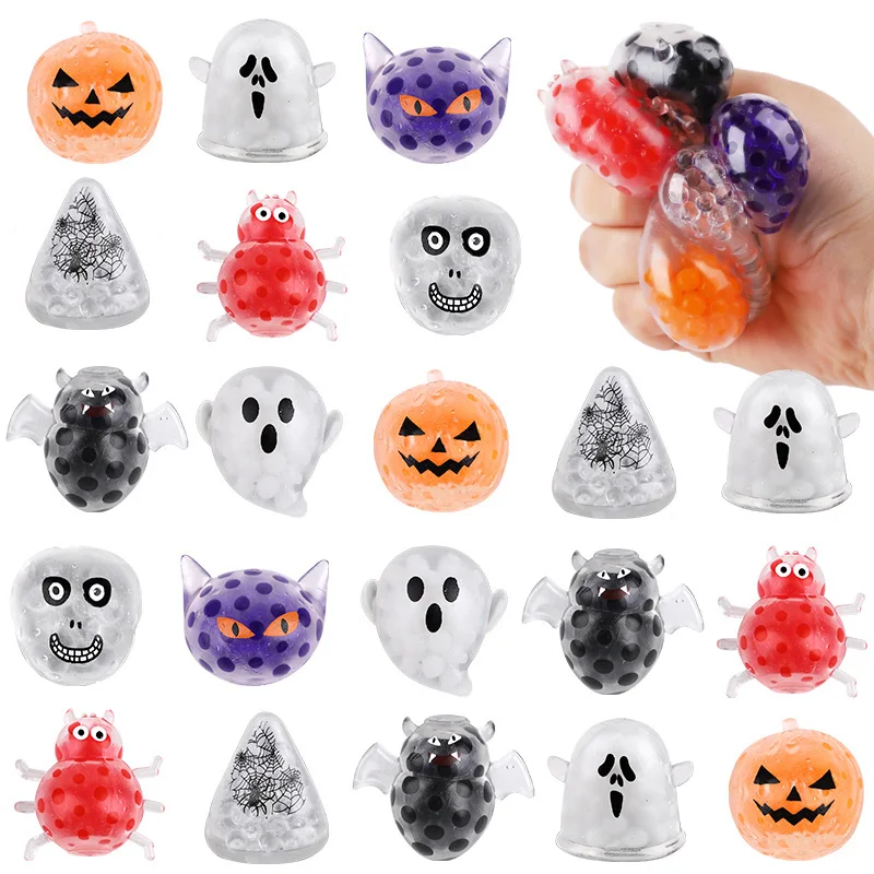 5–30 Stück Halloween-Quetschball für Kinder, Halloween-Partygeschenke, Süßes oder Saures, Geschenk, Geburtstag, Goodie-Füller, Stressabbau, sensorisches Spielzeug