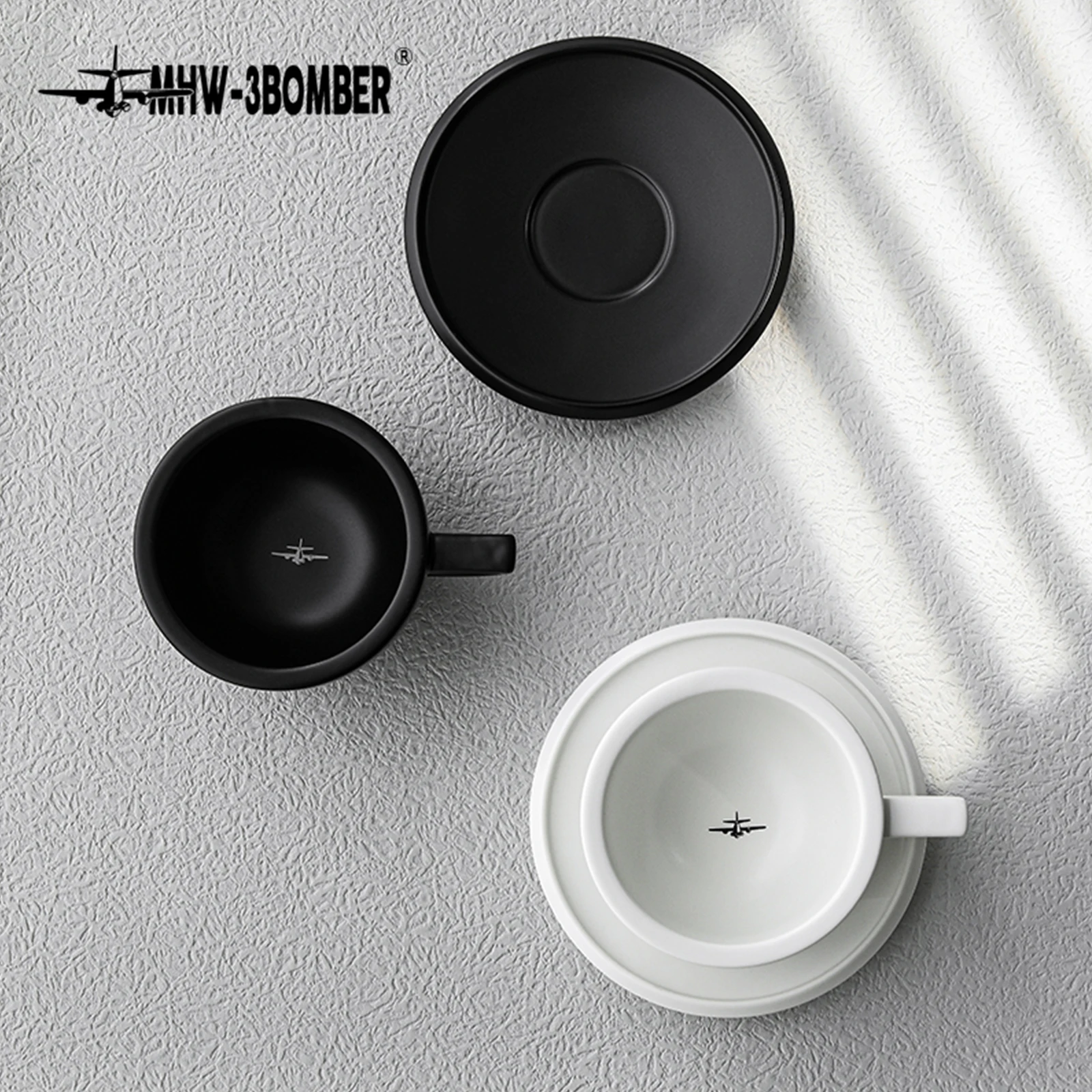 MHW-3BOMBER Professional Espresso Latte Coffee Cup Set Pop Art Ceramic Mug With Saucers Home Office Tea Cups Chic Bar Accessory