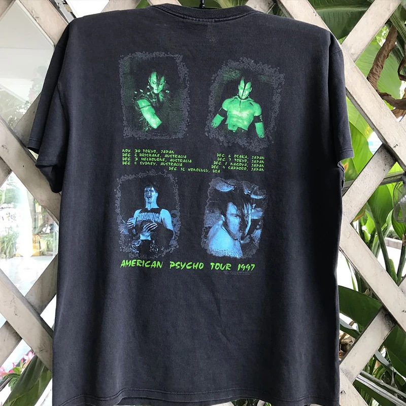 Retro Misfits Band Punk Rock Skeleton Print Short Sleeve Vintage T-Shirt for Men Cotton Casual Summer Top Youth Fashion