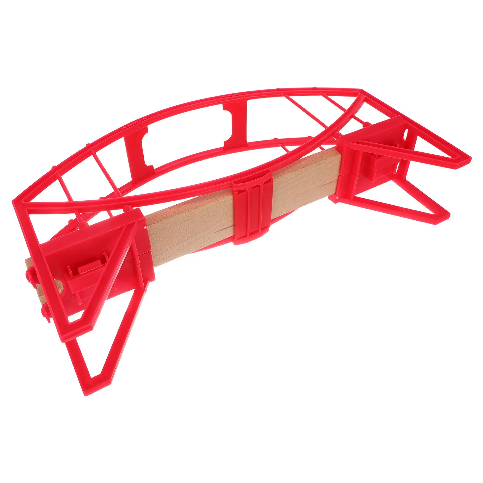 

Wood Train Track Bridge for Games Plastic Frame Railway Building Accessories Hands-on Learning Educational Puzzle