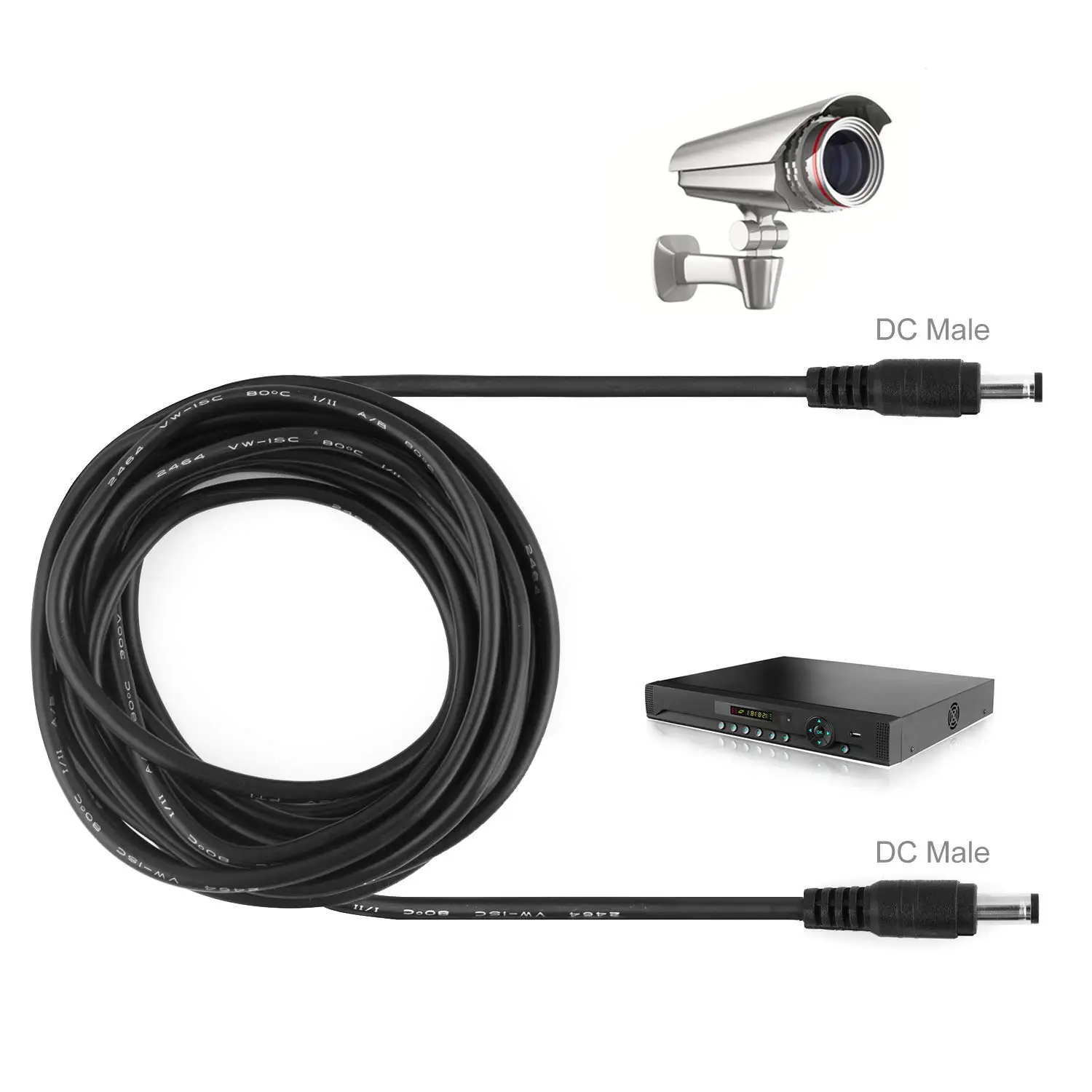 Cavo di prolunga cc maschio-maschio 2.1x5.5mm cavo di prolunga di alimentazione 12V 1M 2M 3M 5M 10 mper telecamera CCTV DVR pompa a strisce LED autonoma