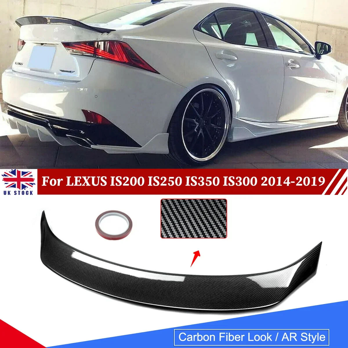 

TRUNK SPOILER WING CARBON COLOR FOR 14-20 IS200t IS250 IS350 AR STYLE ABS