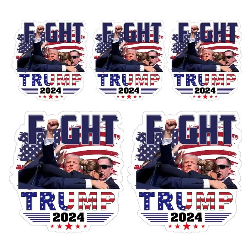 Fight Decals 2024 Presidential Election Sticker 5pcd Assassination Attempt Laptop Decal Still Fighting Sticker 2024 Political