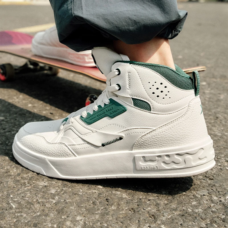 Xtep Mubai 2.0 Skateboarding Shoes Men Non-Slip High Top Sports Shoes Wear-Resistant Comfortable Male Sneakers 877319310013
