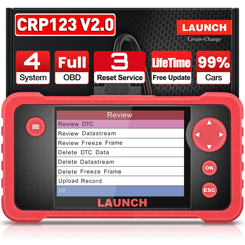 Launch-CRP123 v2.0 obd2スキャナー、eng、abs、rs、at、診断ツール、3