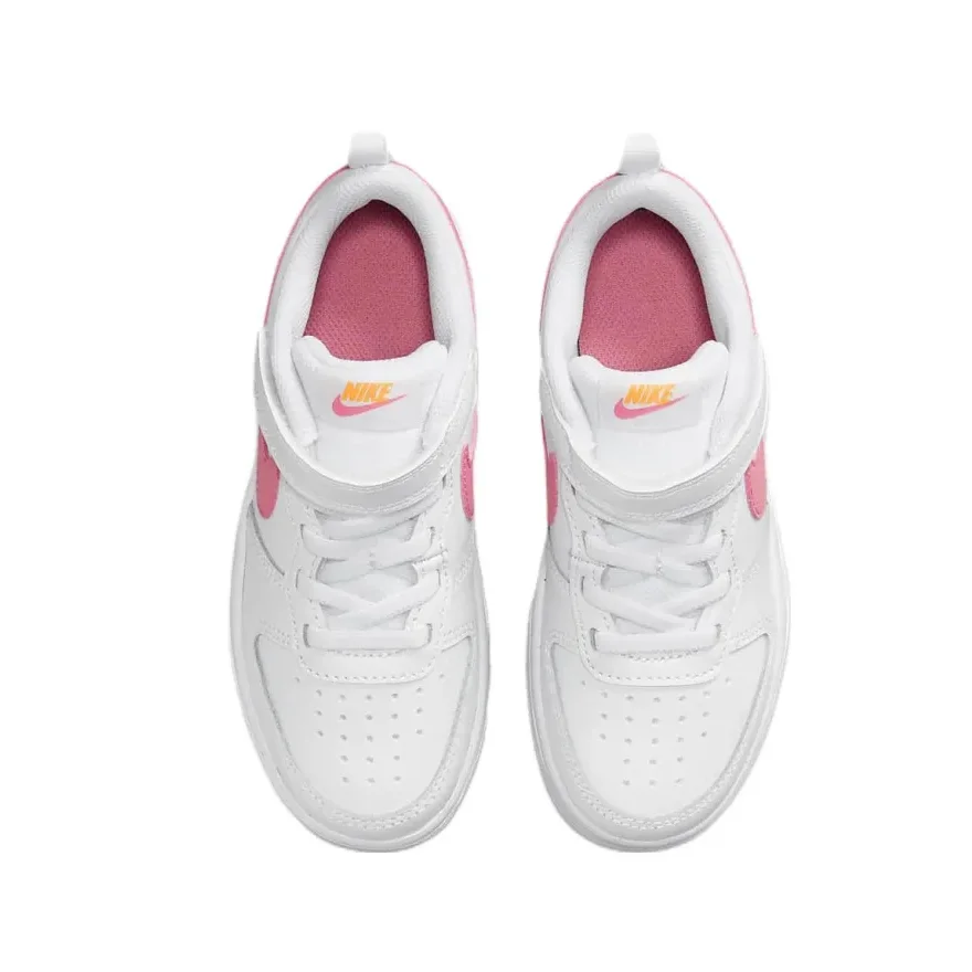 Nike-Court Borough Low 2 Ps White Powder Chaussures décontractées pour enfants de petite et moyenne taille