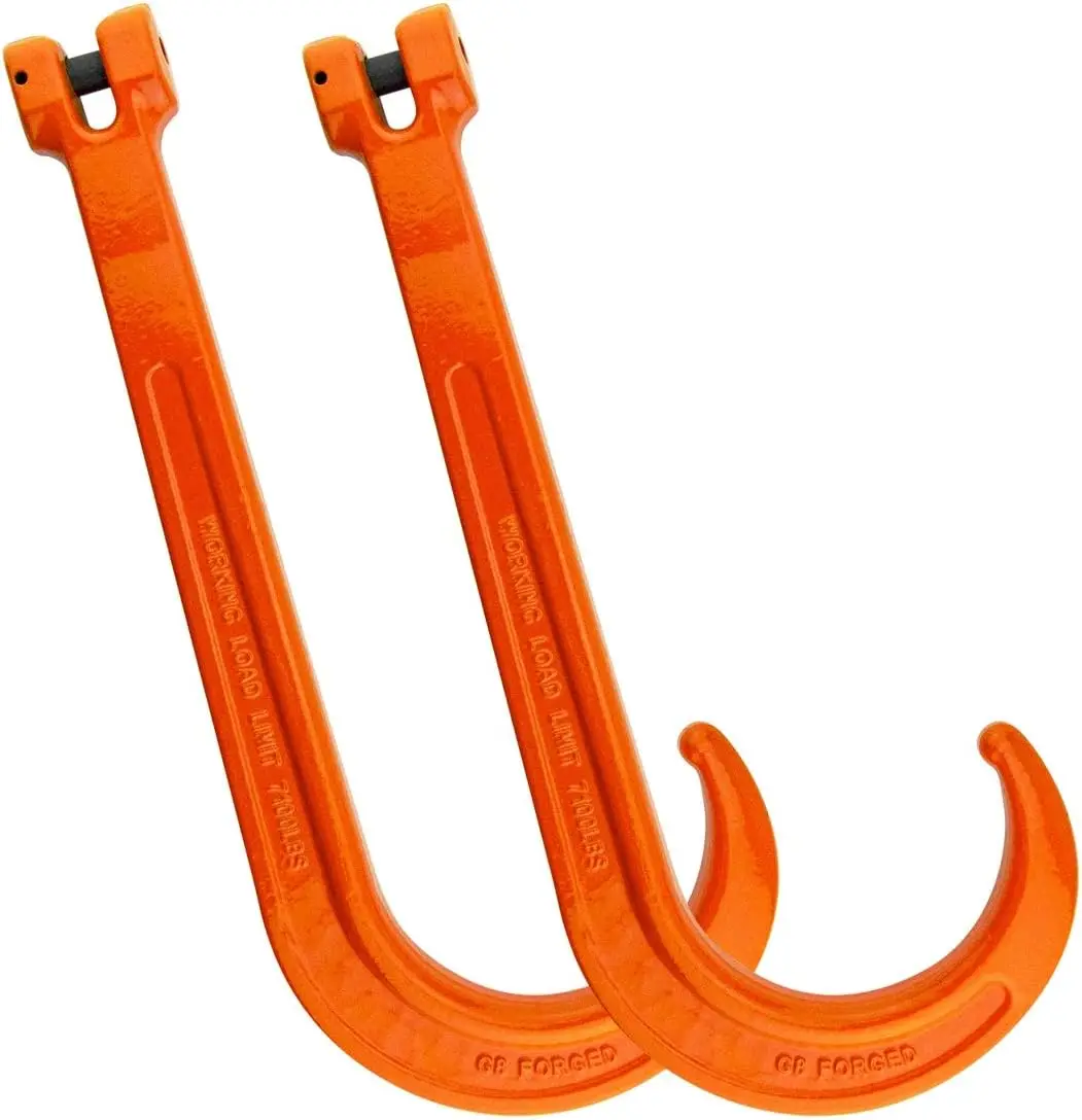 

Heavy-Duty Tow Hook Set - 15 Inch, Grade 80, 7,100 lb Capacity - 2 Pack for Secure Towing