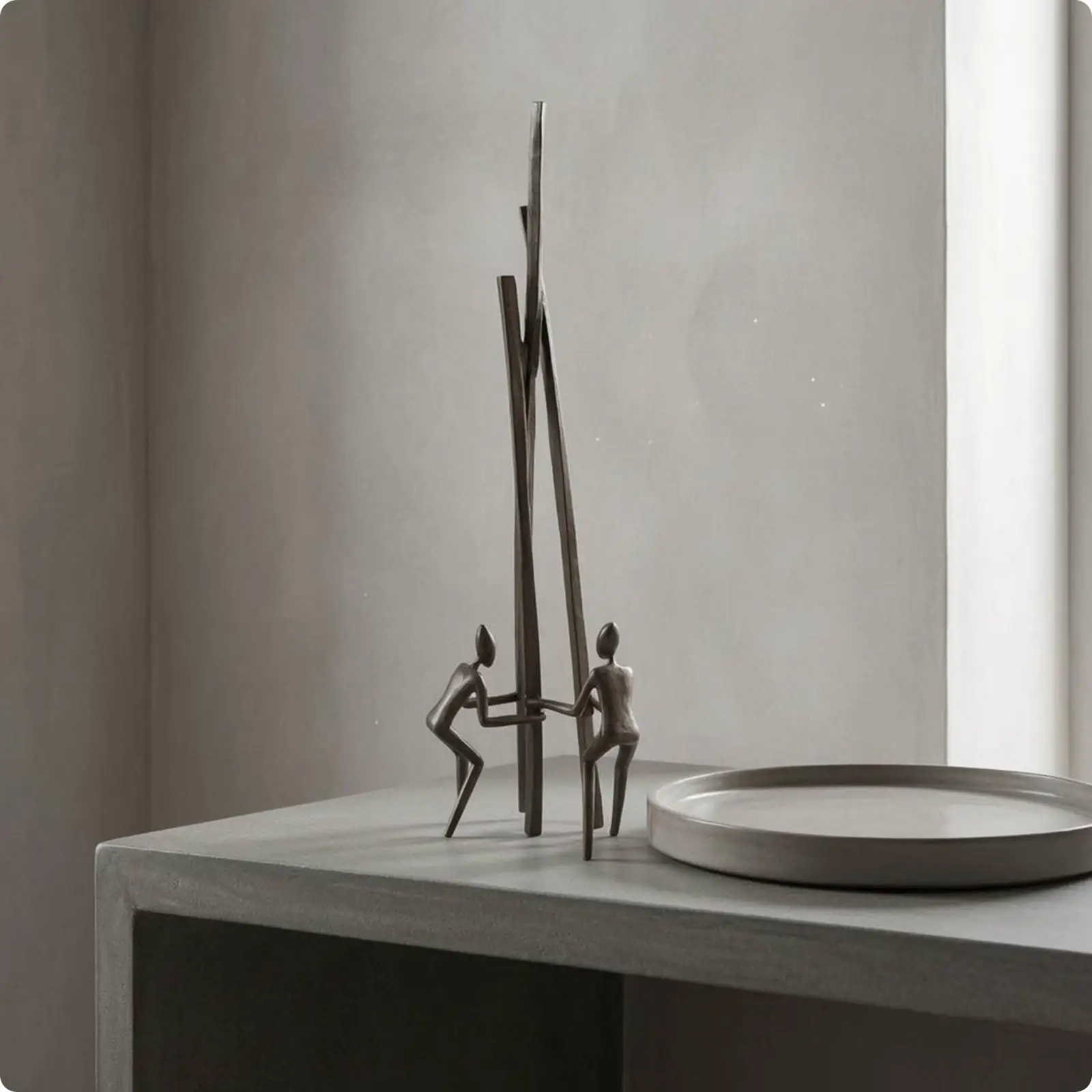 Modern Office Figure Cast Iron Abstract Climbing Sculpture Minimalist Art Decor for Desk Shelf Table Display