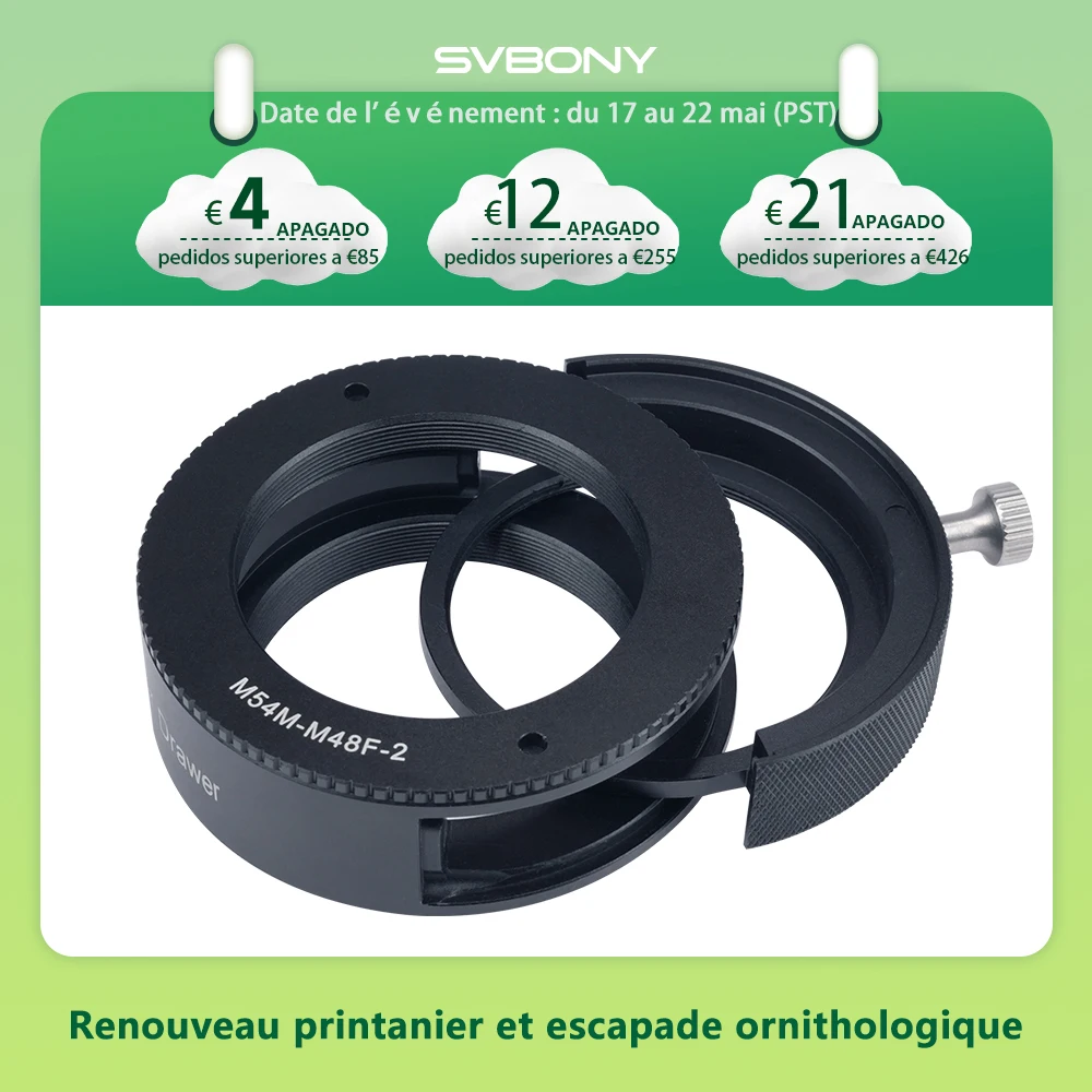 Svbony SV226 M42/M54 tiroir filtrant Double renfort magnétique commutation à double support pour la photographie de télescope de ciel profond