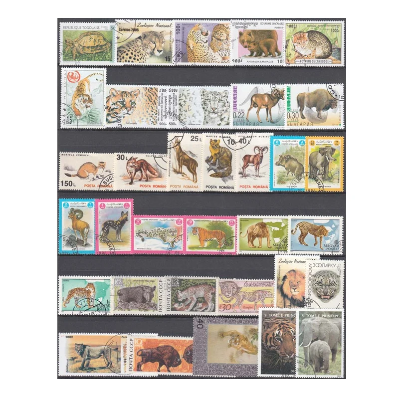 10/50/100 PCS  All Different  Topic Animal Postage Stamps With Post Mark For Collection