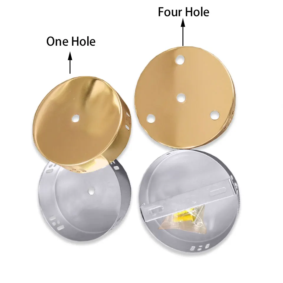 2pcs 120x35mm Single Hole Four Hole Round Ceiling Plate Base With Heat Dissipation Holes Gold Silver Dining Pendant Lamp Parts