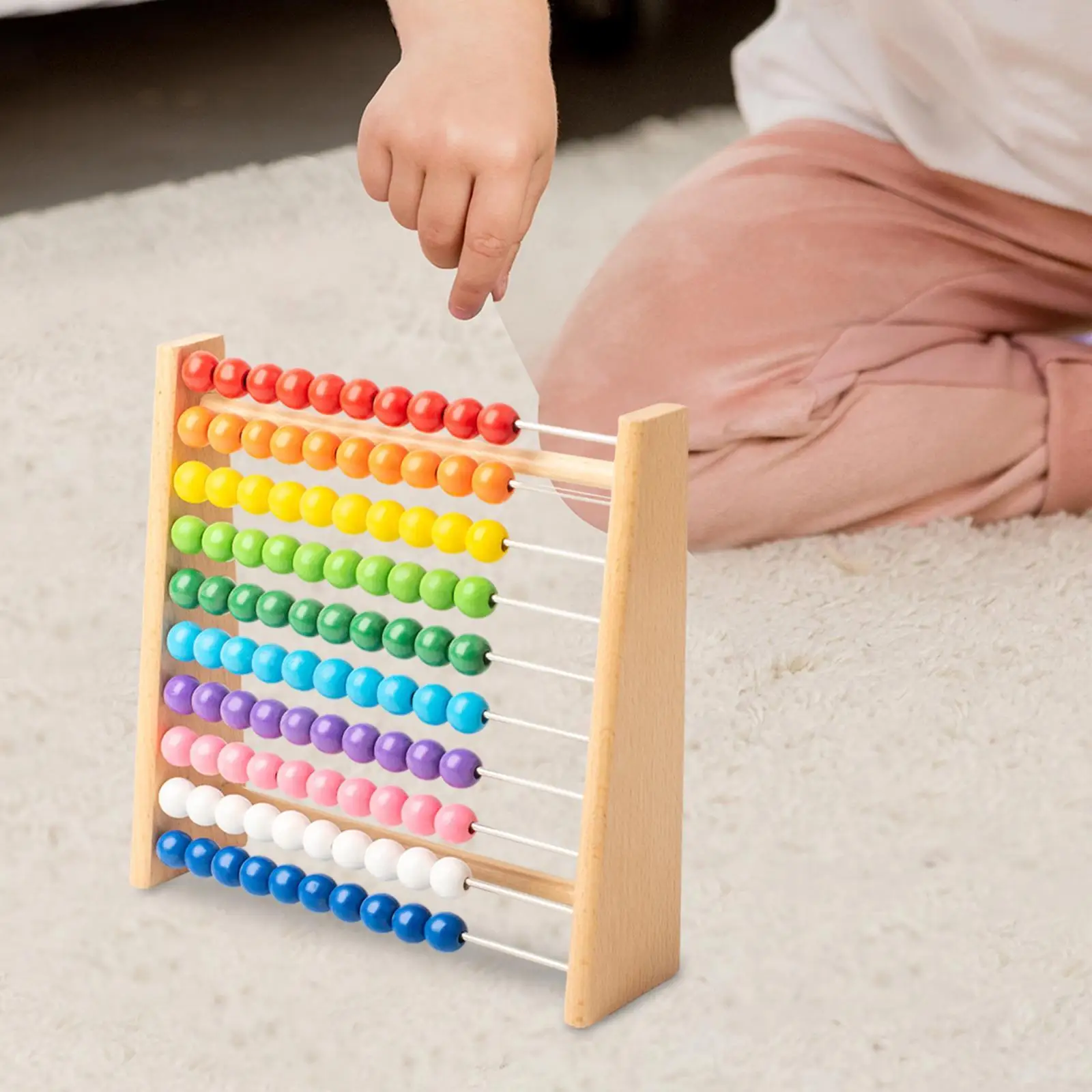 

Деревянные бусины Abacus, Классическая математическая игрушка, 10 рядов, добавление и вычитание, арифметический Abacus, 100 бусин для малышей