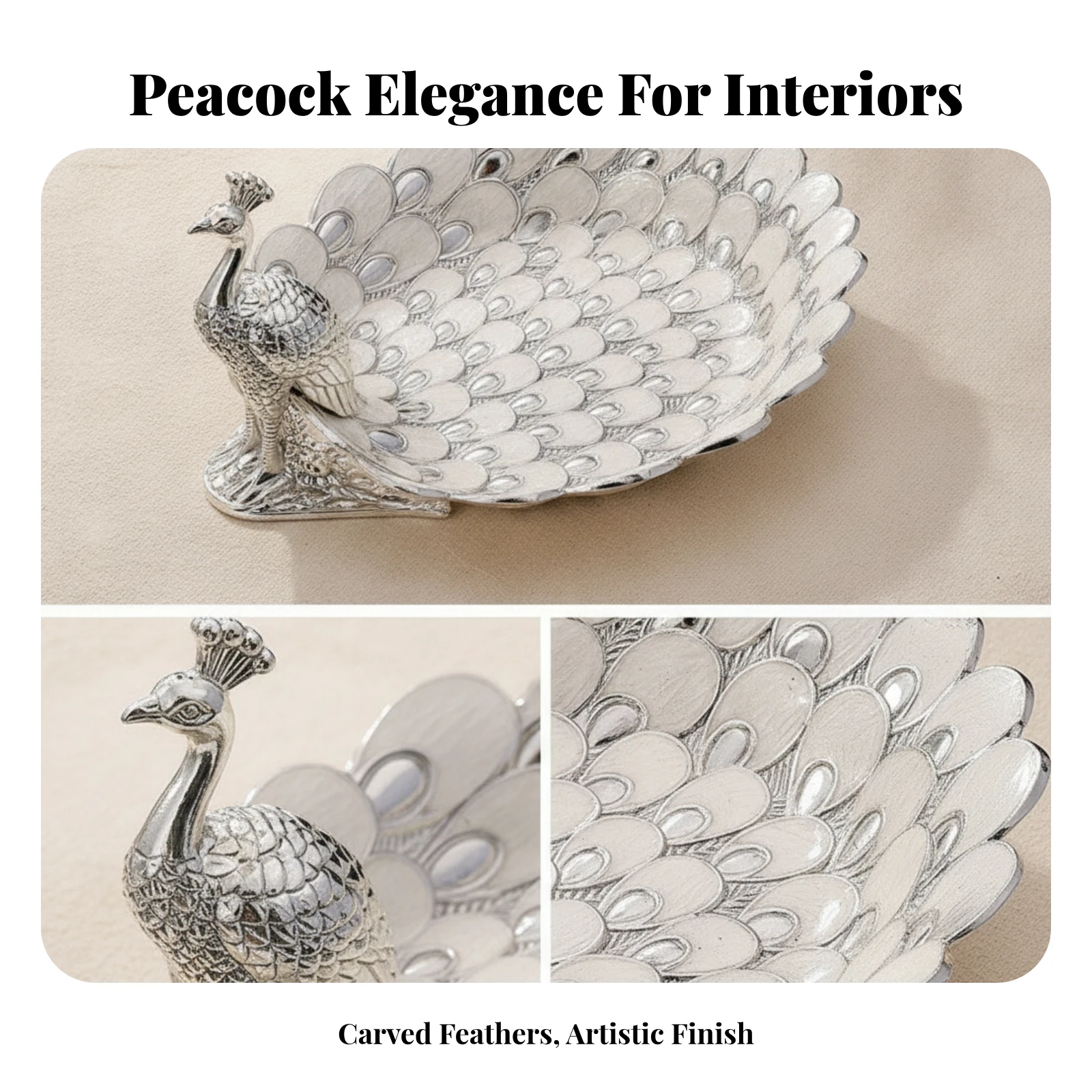 Decorative Fruit Tray Table Decoration Peacock Fruit Tray Multi-Use