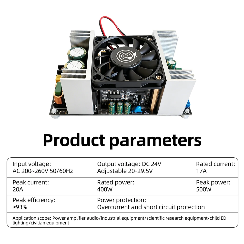 400W LLC Schaltnetzteil AC 220V zu DC 24V Hocheffizient Geräuscharmes Design für Verstärker und Subwoofer – Detail 16
