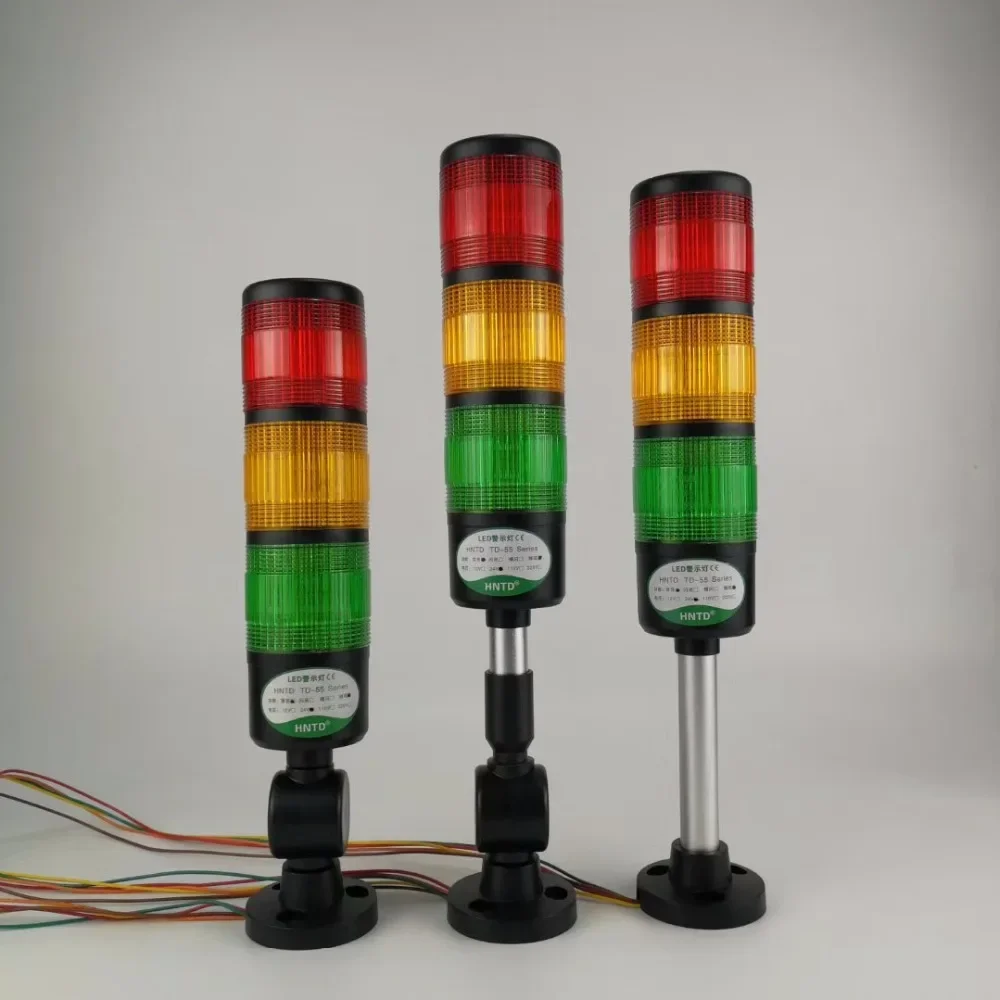 Safety Stack Lamp Industrial 3layer Black True LED Signal Tower Caution Light Alarm Lamp Foldable Warning Light for CNC Machine