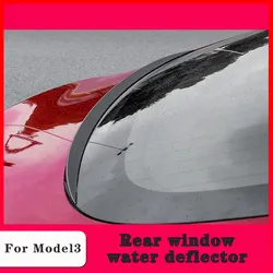 For Tesla Model 3 Spoiler Carbon Fiber Black ABS Trunk Rear Spoiler Cover Trim Water Retaining Wing For Tesla Model Three