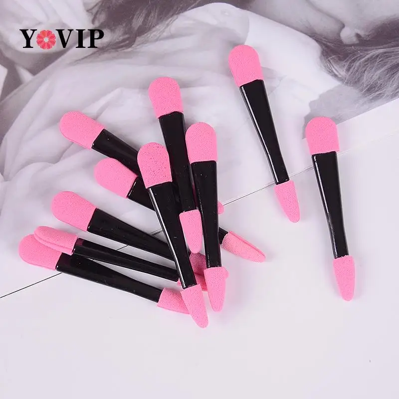 10pcs Double Ended Eyeshadow Applicator Pro Sponge Eye Shadow Make Up Supplies Portable Eye Shadow Brushes Powder Brush