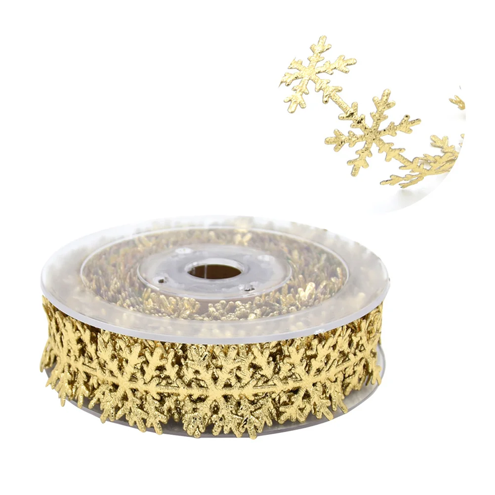 

1Pcs Snowflake Ribbon 10 Meters Soft Comfortable Material Christmas Decorative Trim Perfect for Dress Wedding