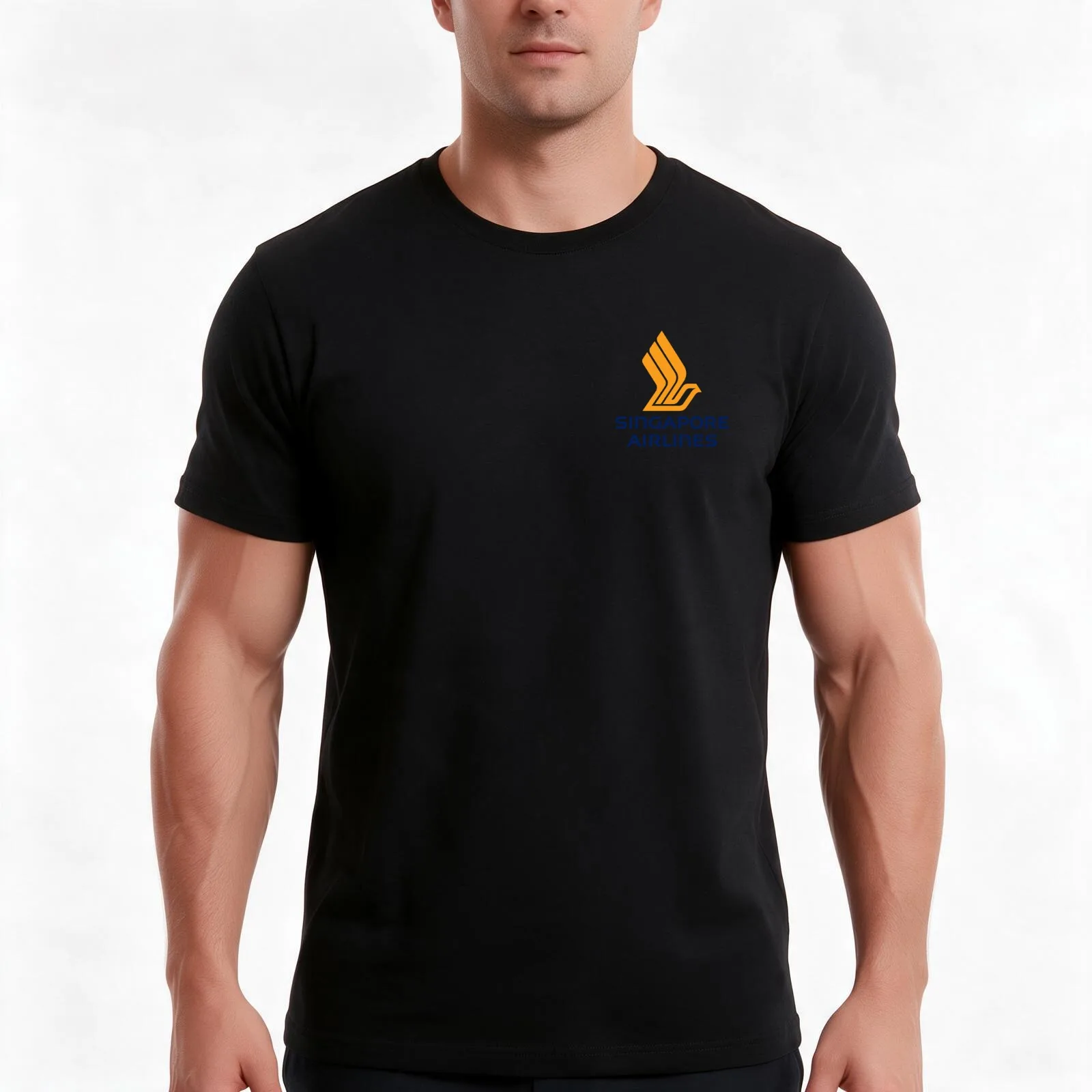 Singapore Airlines Logo T-Shirt, Summer Casual Cotton Tee, Oversized Streetwear Tops, Vintage Graphic Print, Unisex Men Women