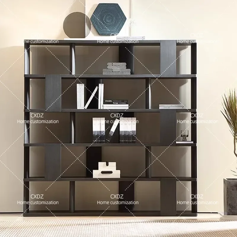 Nordic Light Luxury Solid Wood Bookshelf Floor to Ceiling Modern Multi Layer Storage Rack for Study Room Minimalist Home