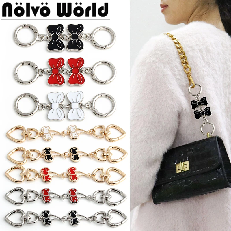 

4/10/30PCS 10.5CM/16CM Cherry/Bowtie Shape Bag Extended Decorative Chain Gift For Crossbody Strap Extension Chain Accessories