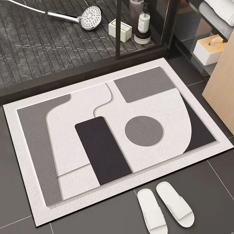 سجادة أرضية ماصة للحمام من طين دياتوم، سجادة غير قابلة للانزلاق لباب دخول الحمام، سجادة أرضية منزلية، سجادة مطبخ قابلة للإجازة سريعة الجفاف #5