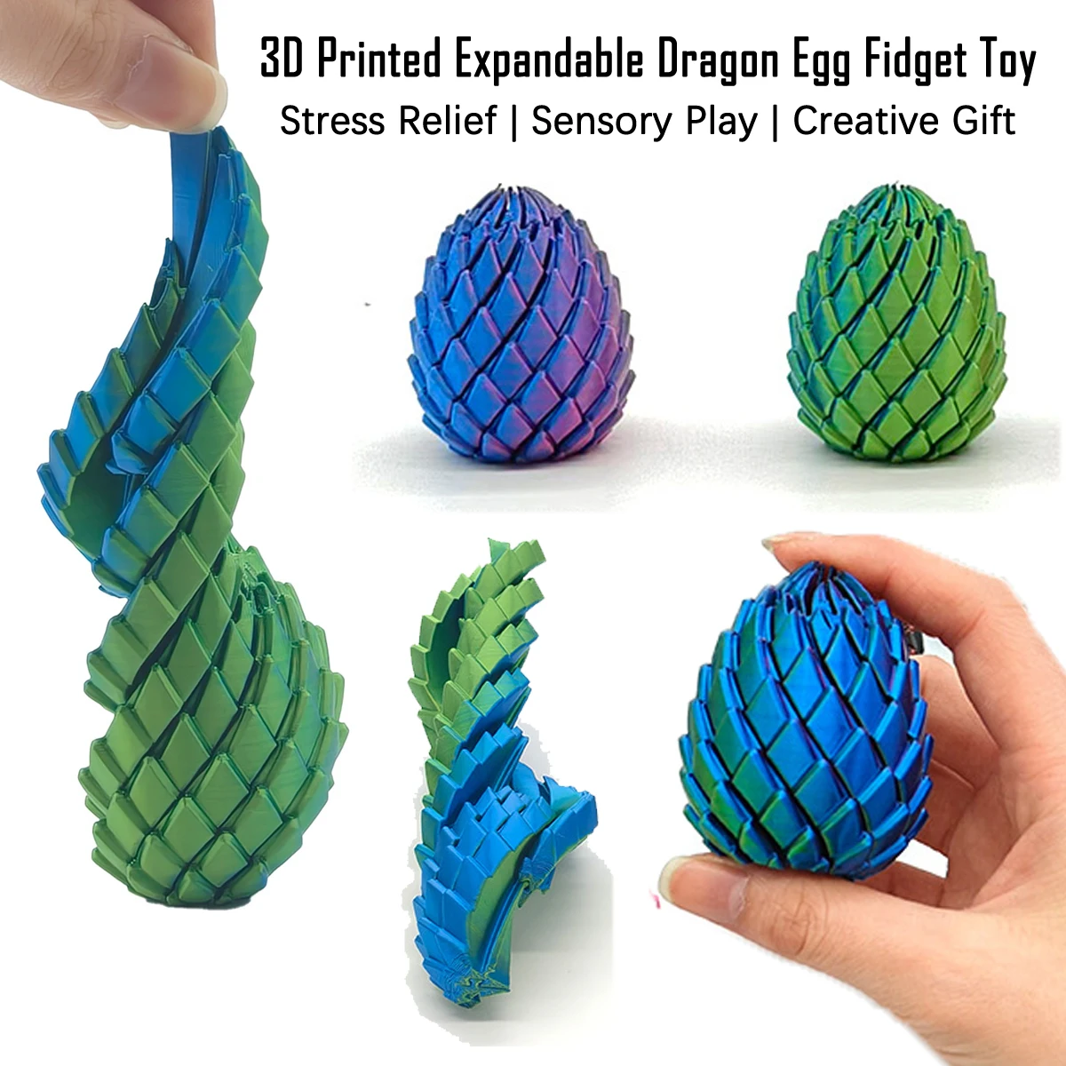 3D Printing Egg - NEW 3D Printed Spiral Fidget Dragon