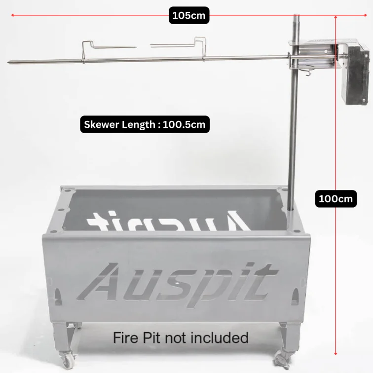 Auspit Compact Portable Camping Spit Rotisserie with Carry Bag Garden Supplies