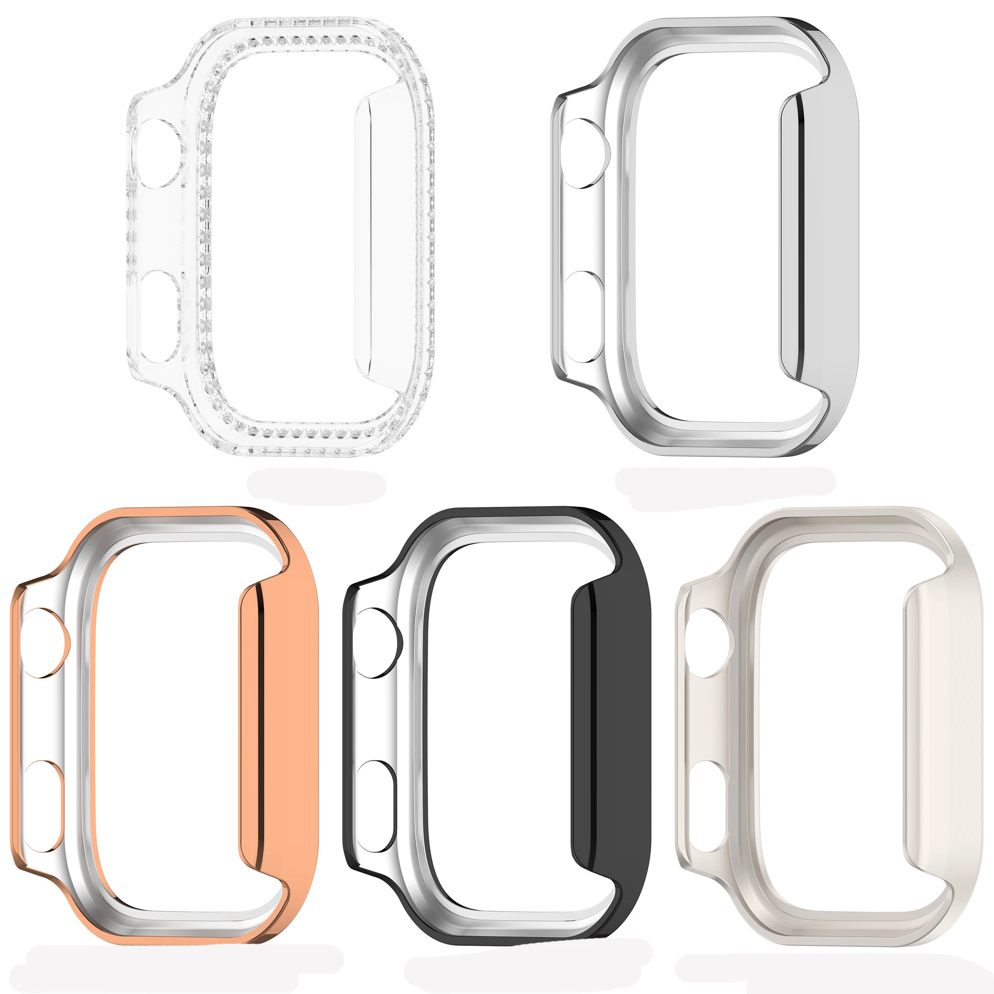 

For Redmi Watch 6 Single-row diamonds Half Package Hollow Case Fashion Watch Shell For REDMI Watch 6 Accessory Replacement