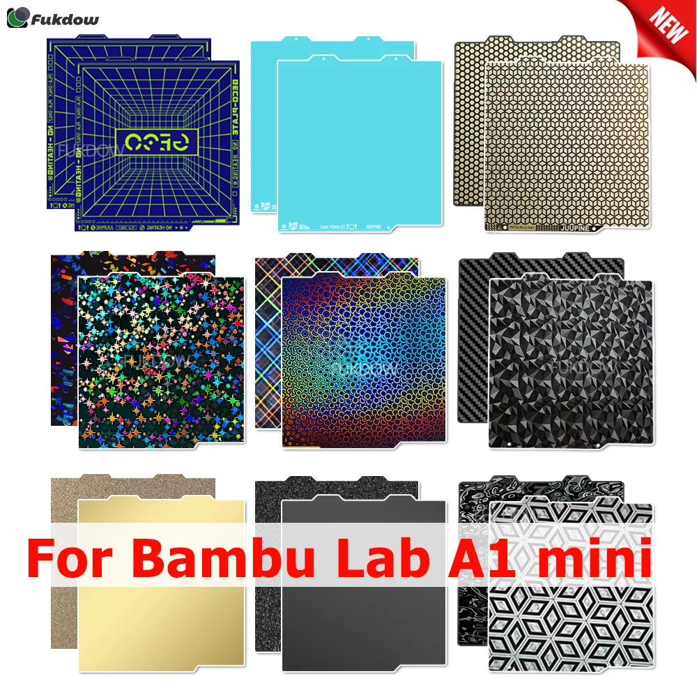 

Двусторонняя текстурированная стальная пластина Glacier Build Plate 184x184 мм для Bambu Lab A1 Mini, с сильной адгезией, для 3D-принтеров