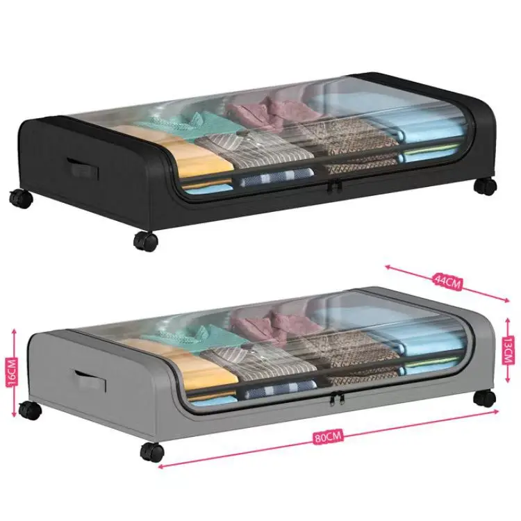 Under Bed Dustproof Storage Box with Wheels Under Bed Storage Rack Simple Storage Box